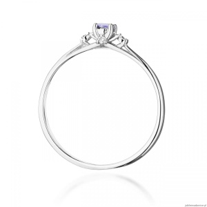 Pierścionek W0614 Tanzanit 0,15ct białe złoto