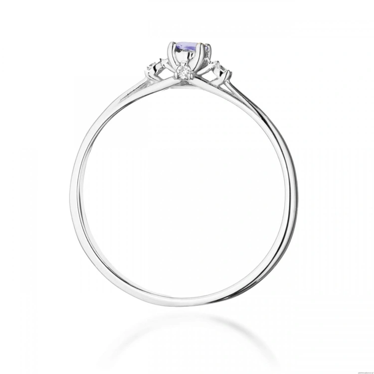 Pierścionek W0614 Tanzanit 0,15ct białe złoto