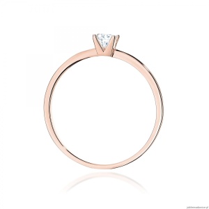 Pierścionek W0586 Diament 0,15ct różowe złoto