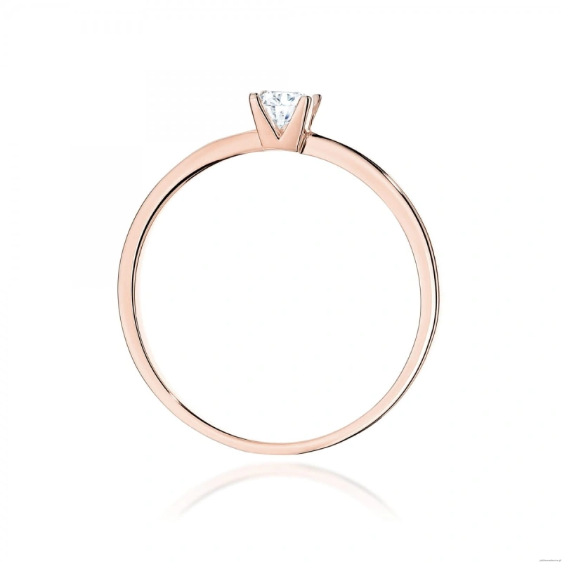Pierścionek W0586 Diament 0,15ct różowe złoto