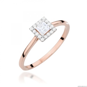 Pierścionek W0590 Diament 0,23ct różowe złoto
