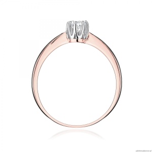 Pierścionek W0228 Diament Laboratoryjny 0,15ct różowe złoto