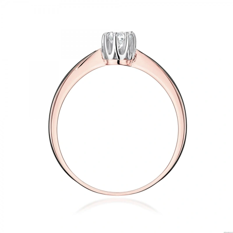 Pierścionek W0228 Diament Laboratoryjny 0,15ct różowe złoto
