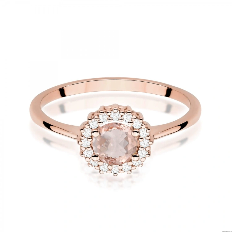 Pierścionek W0572 Morganit 0,40ct różowe złoto