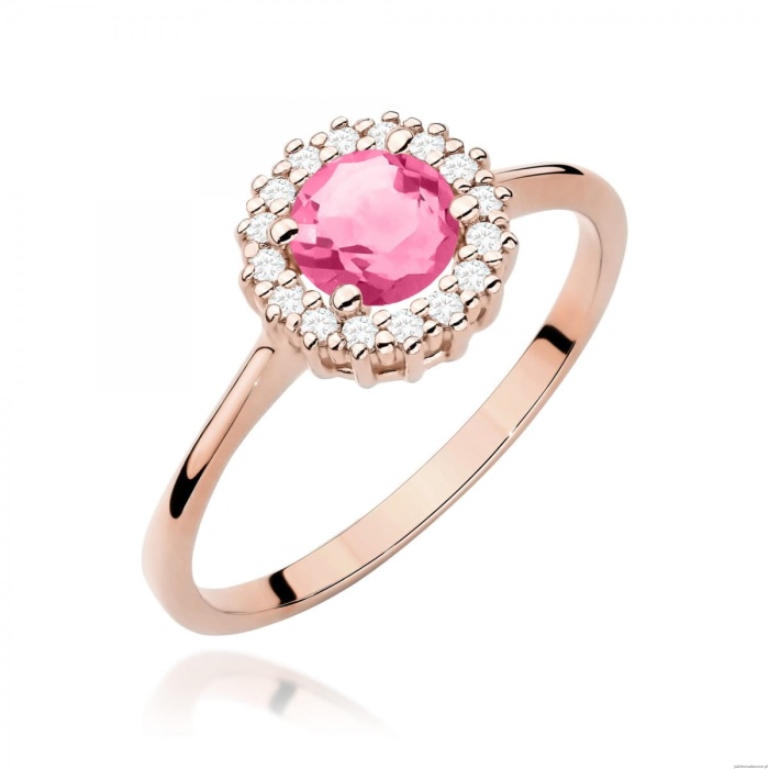 Pierścionek W0572 Różowy Topaz 0,60ct różowe złoto