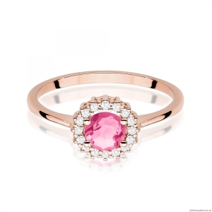 Pierścionek W0572 Różowy Topaz 0,60ct różowe złoto