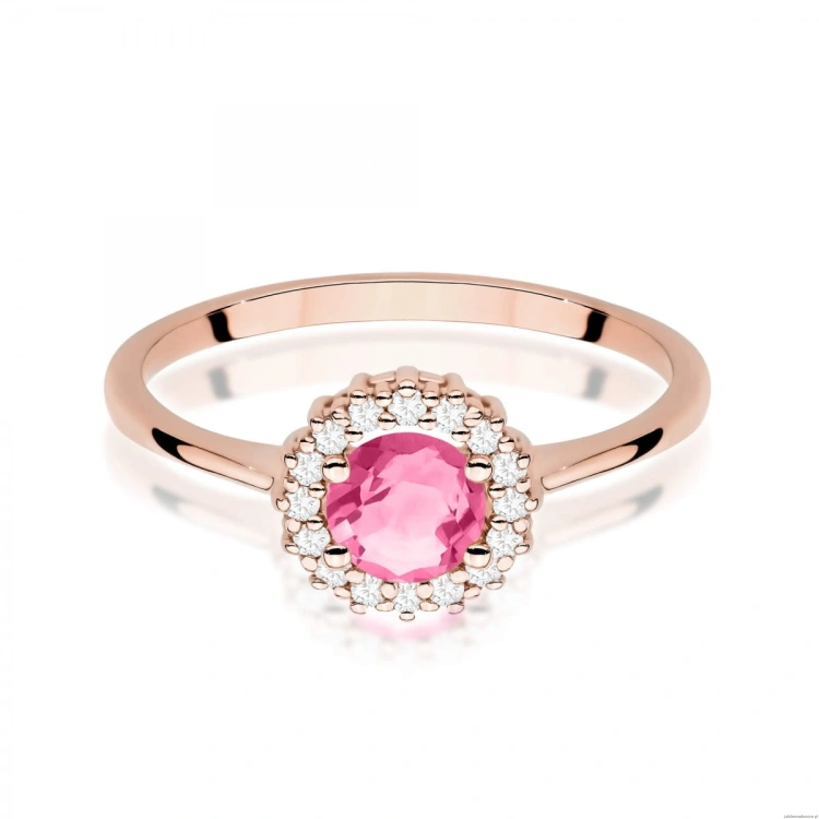 Pierścionek W0572 Różowy Topaz 0,60ct różowe złoto