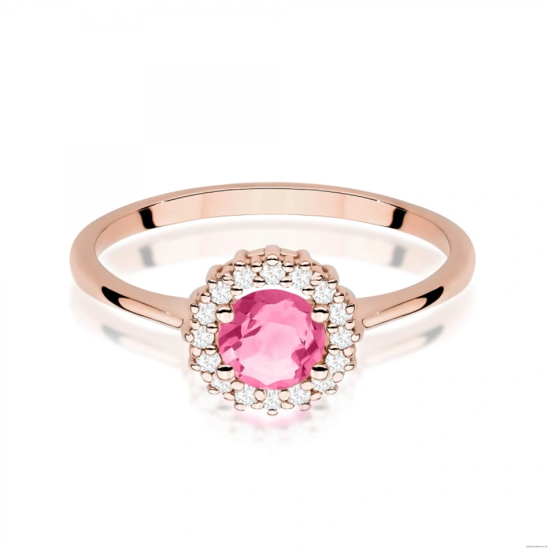 Pierścionek W0572 Różowy Topaz 0,60ct różowe złoto