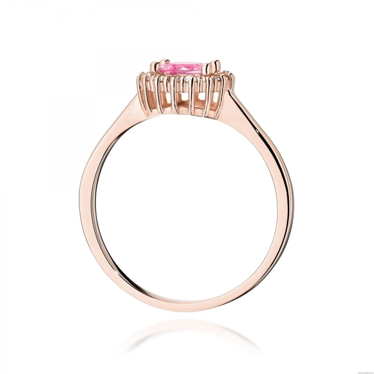 Pierścionek W0572 Różowy Topaz 0,60ct różowe złoto