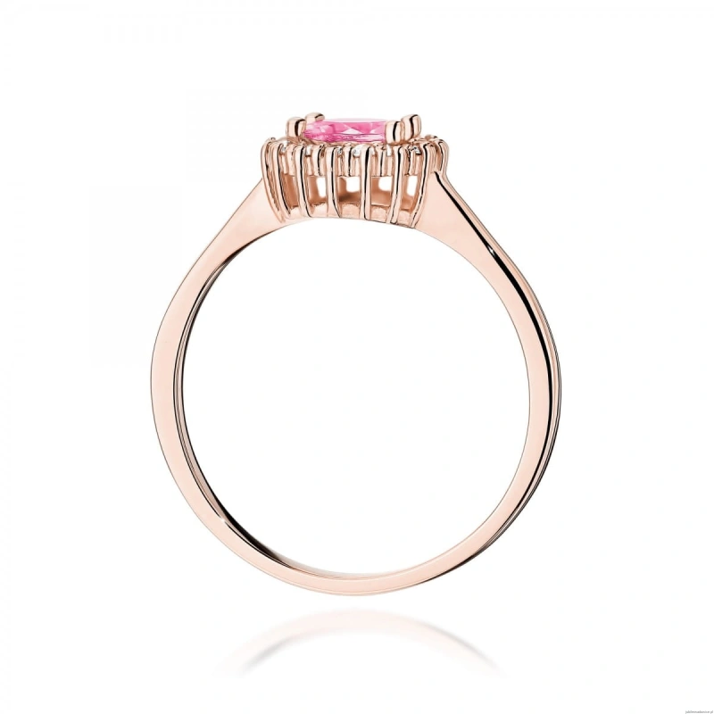 Pierścionek W0572 Różowy Topaz 0,60ct różowe złoto