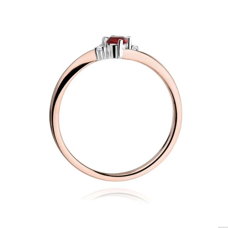 Pierścionek W346 Rubin 0,15ct różowe złoto