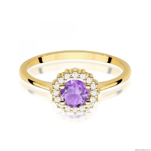 Pierścionek W0572 Ametyst 0,50ct żółte złoto