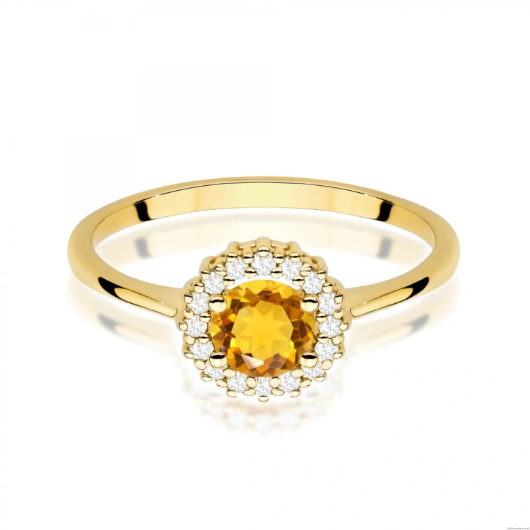 Pierścionek W0572 Cytryn 0,50ct żółte złoto
