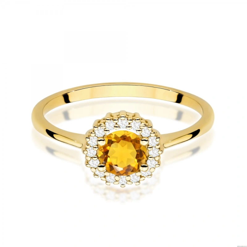 Pierścionek W0572 Cytryn 0,50ct żółte złoto