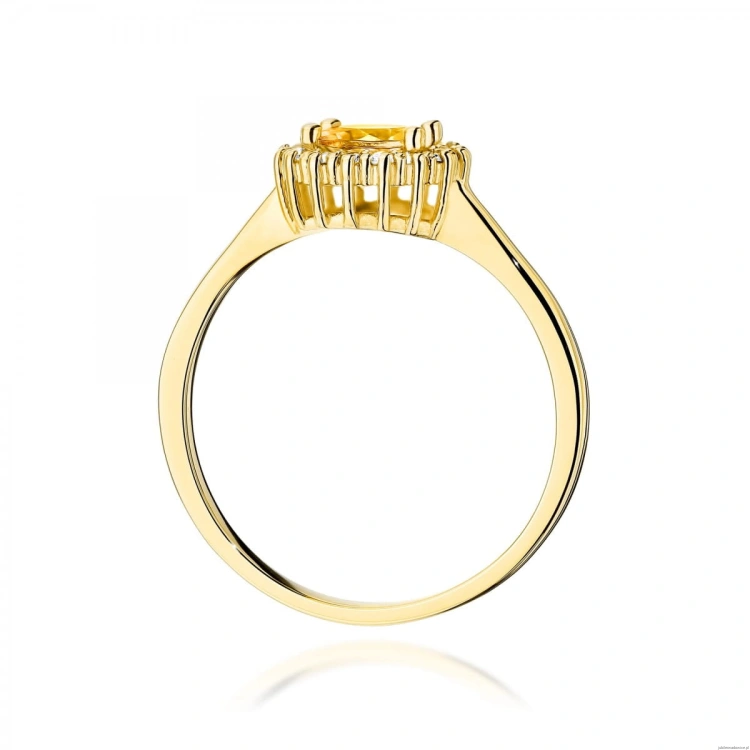Pierścionek W0572 Cytryn 0,50ct żółte złoto