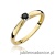 Pierścionek W045 Czarny Diament 0,12ct żółte złoto