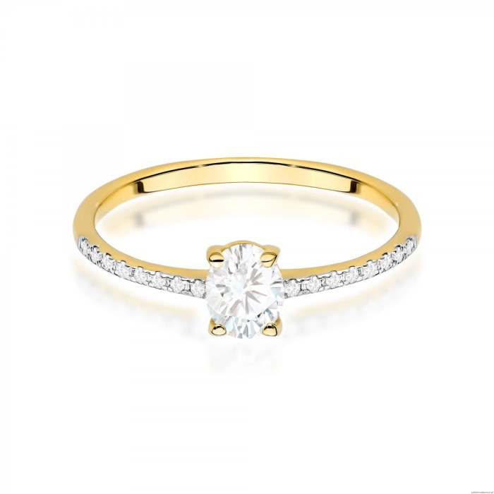 Pierścionek W0582 Diament 0,30ct żółte złoto
