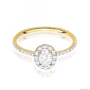 Pierścionek W0584 Diament 0,30ct żółte złoto