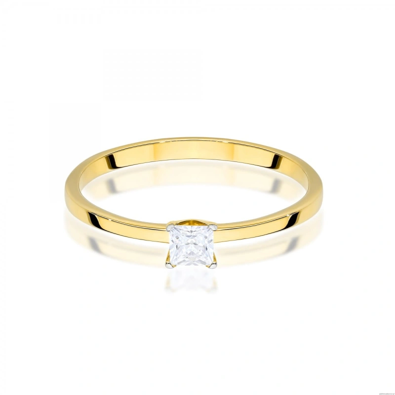 Pierścionek W0586 Diament 0,15ct żółte złoto