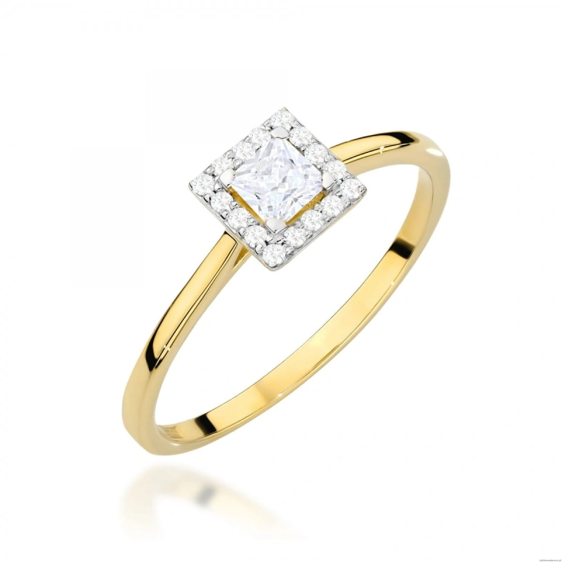 Pierścionek W0590 Diament 0,23ct żółte złoto