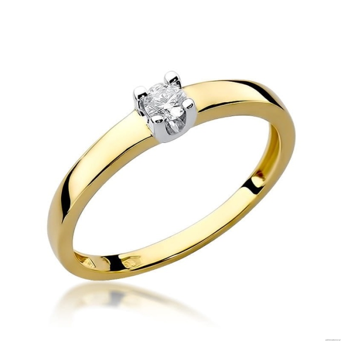 Pierścionek W225 Diament 0,12ct żółte złoto
