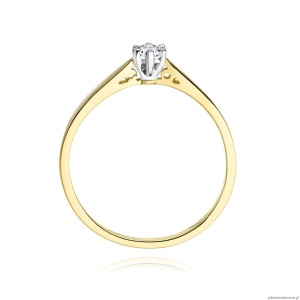 Pierścionek W229 Diament 0,12ct żółte złoto