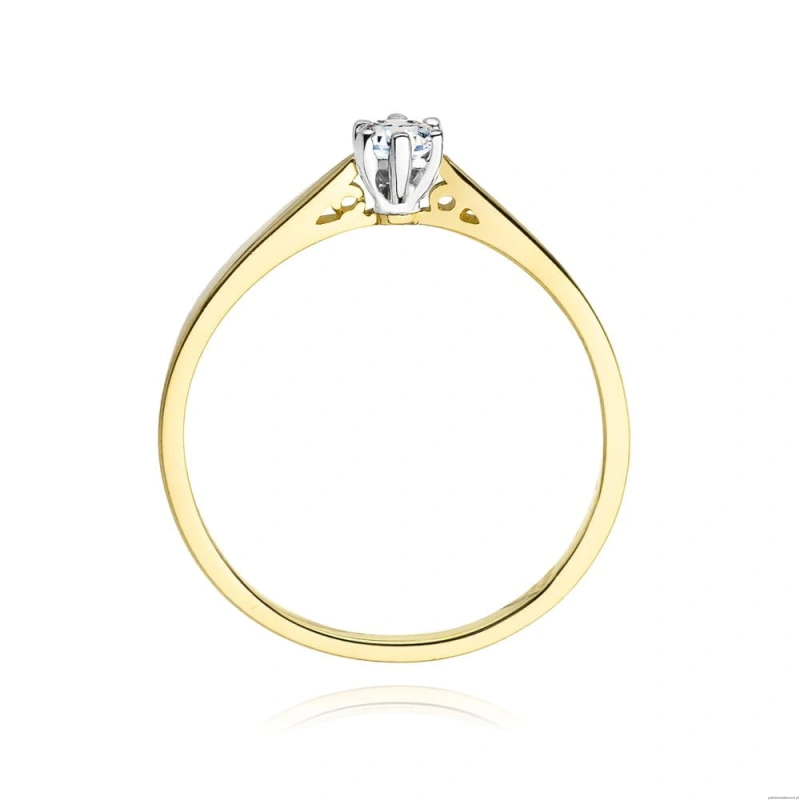 Pierścionek W229 Diament 0,12ct żółte złoto