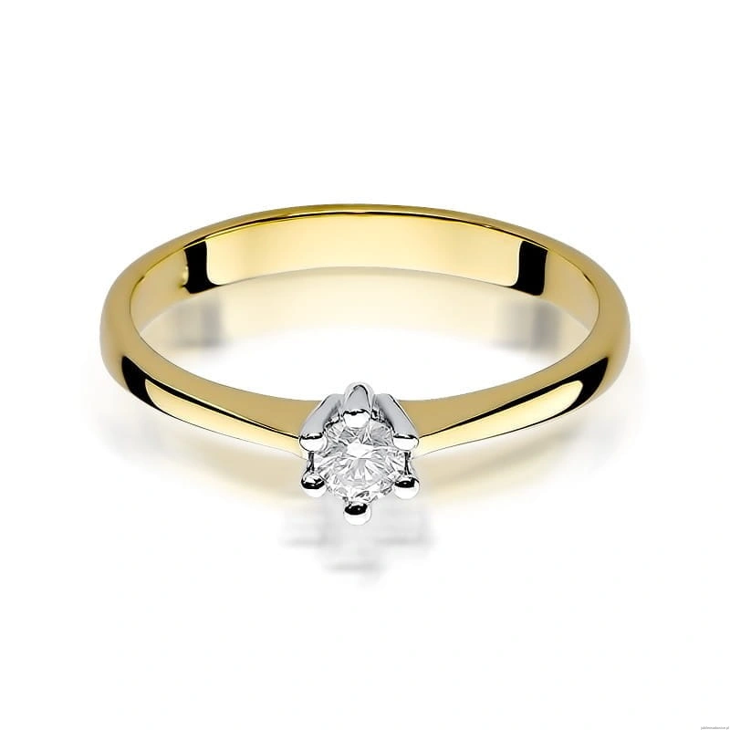Pierścionek W256 Diament 0,20ct żółte złoto