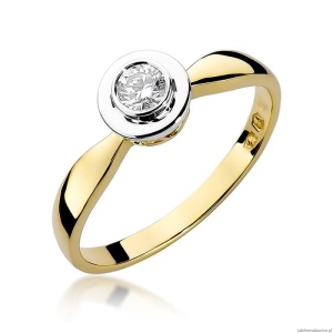 Pierścionek W294 Diament 0,25ct żółte złoto