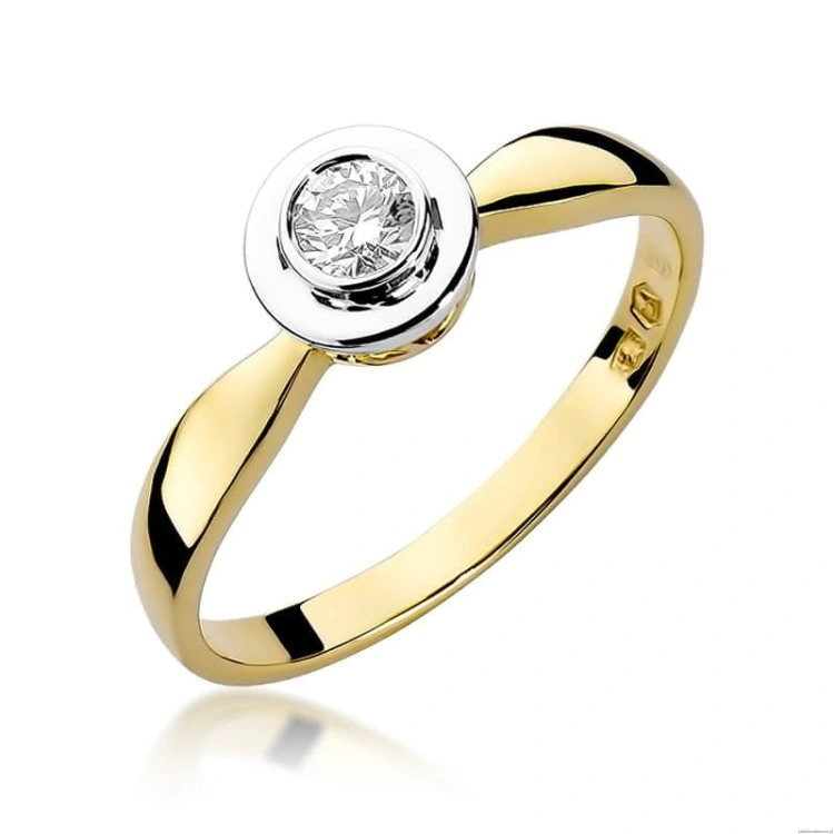 Pierścionek W294 Diament 0,25ct żółte złoto