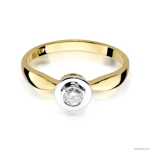 Pierścionek W294 Diament 0,25ct żółte złoto