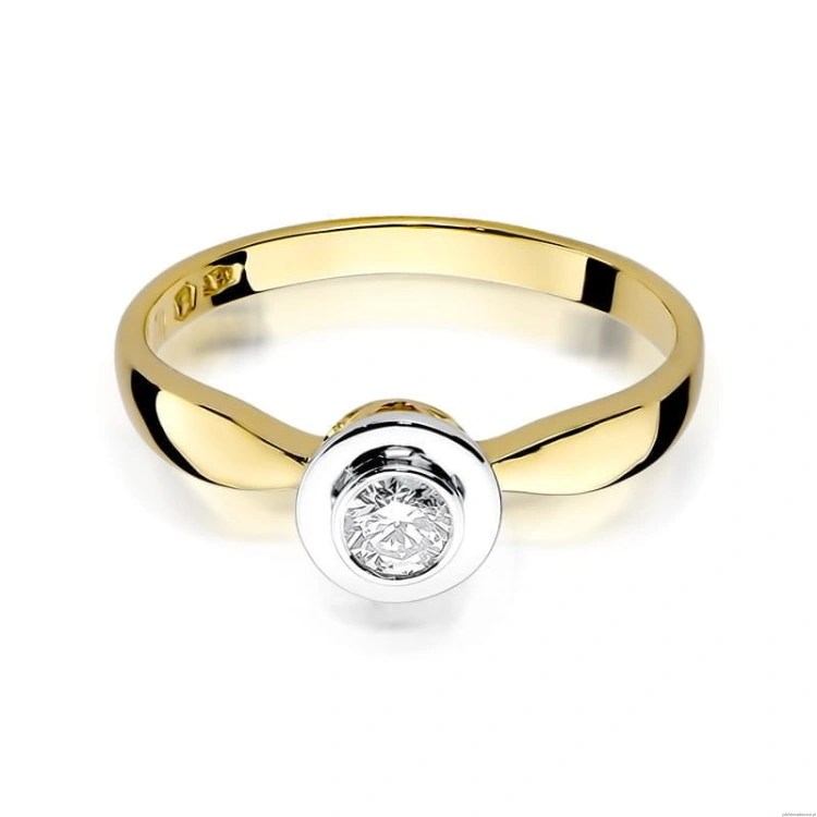 Pierścionek W294 Diament 0,25ct żółte złoto