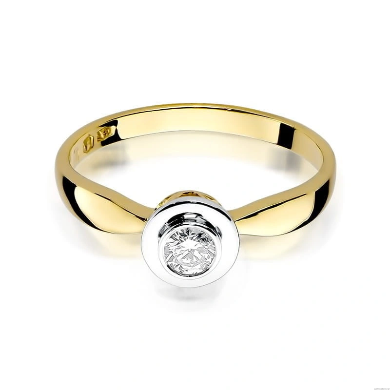 Pierścionek W294 Diament 0,25ct żółte złoto