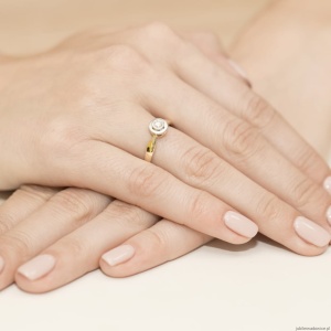 Pierścionek W294 Diament 0,25ct żółte złoto
