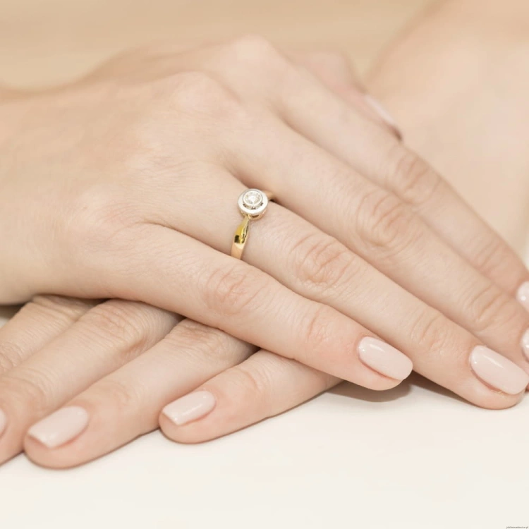 Pierścionek W294 Diament 0,25ct żółte złoto