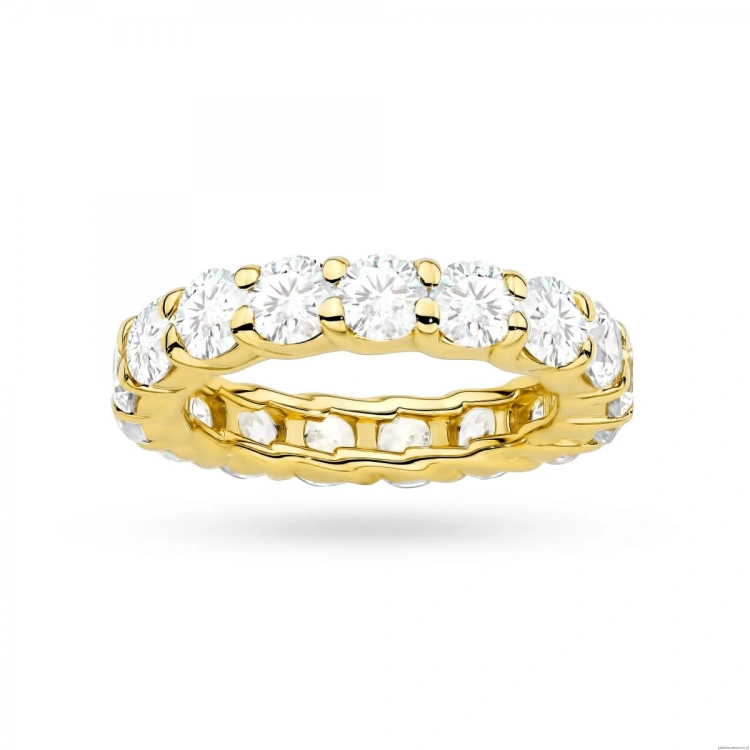 Pierścionek W0516 z diamentami laboratoryjnymi żółte złoto