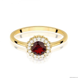 Pierścionek W0572 Granat 0,60ct żółte złoto