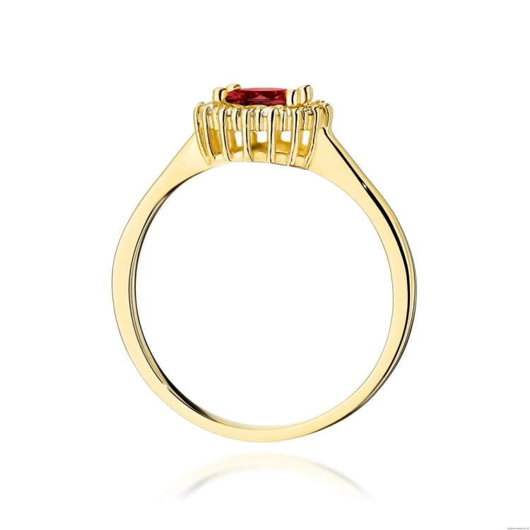 Pierścionek W0572 Granat 0,60ct żółte złoto