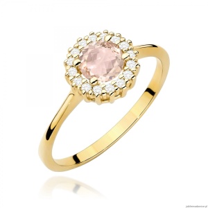 Pierścionek W0572 Morganit 0,40ct żółte złoto