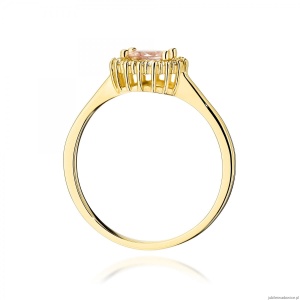Pierścionek W0572 Morganit 0,40ct żółte złoto