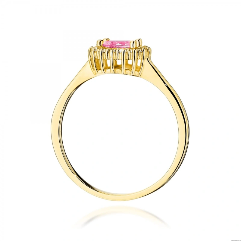 Pierścionek W0572 Różowy Topaz 0,60ct żółte złoto