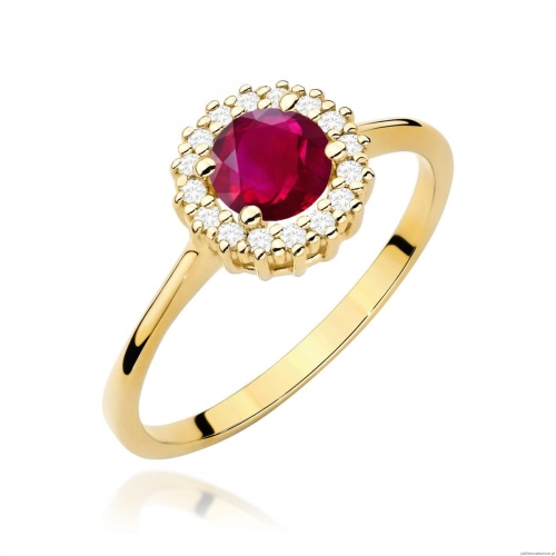 Pierścionek W0572 Rubin 0,60ct żółte złoto