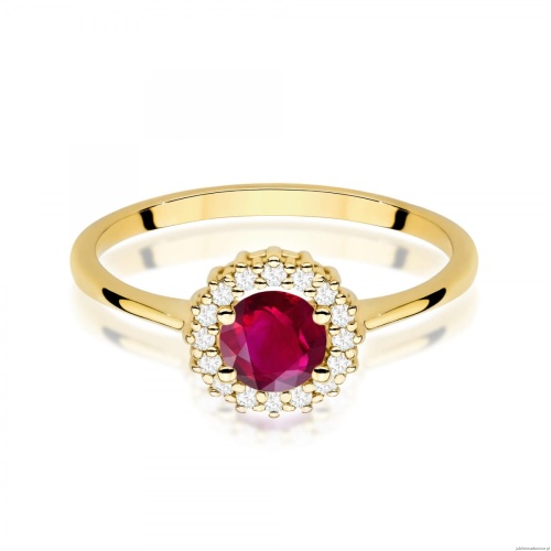 Pierścionek W0572 Rubin 0,60ct żółte złoto