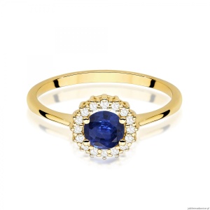 Pierścionek W0572 Szafir 0,50ct żółte złoto