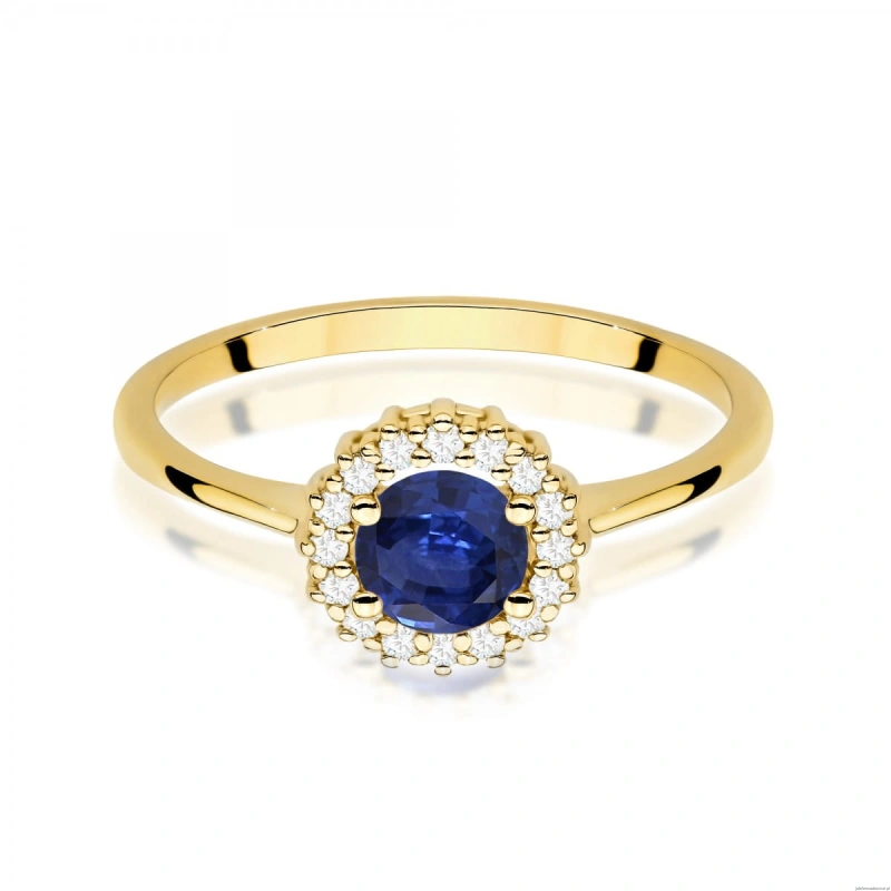 Pierścionek W0572 Szafir 0,50ct żółte złoto