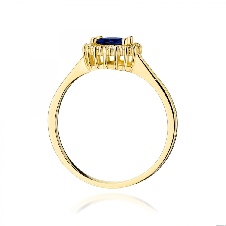 Pierścionek W0572 Szafir 0,50ct żółte złoto