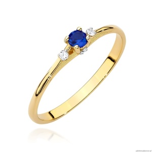 Pierścionek W0614 Szafir 0,15ct żółte złoto