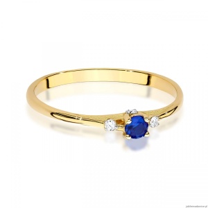 Pierścionek W0614 Szafir 0,15ct żółte złoto