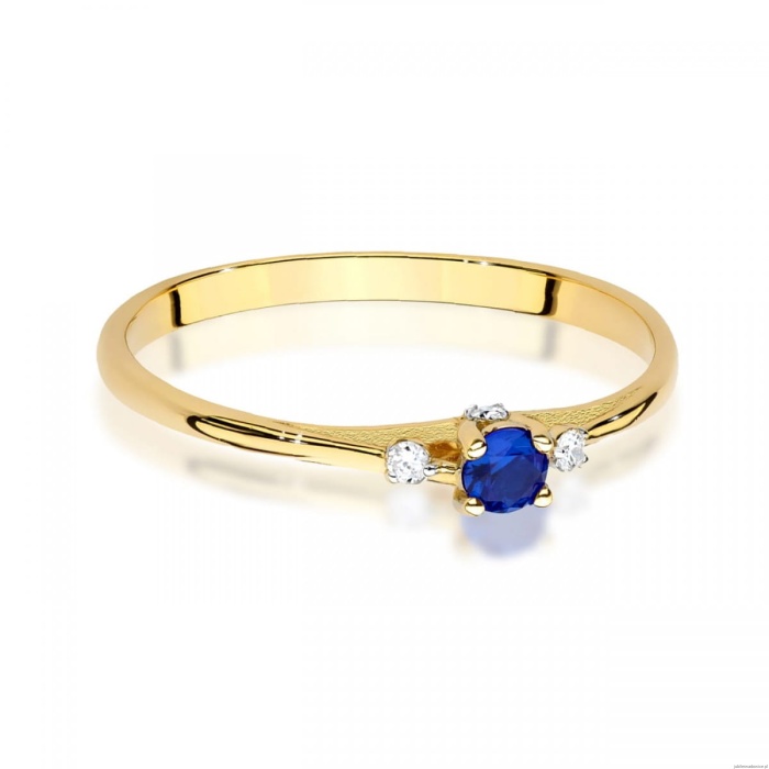 Pierścionek W0614 Szafir 0,15ct żółte złoto