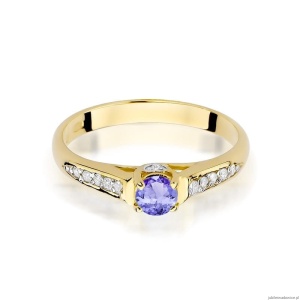 Pierścionek W016 Tanzanit 0,35ct żółte złoto